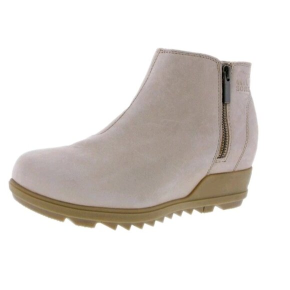 NEW SOREL Evie II Zip Winter Boots 7 Women Leather Waterproof Ankle Wedge Bootie - Picture 2 of 16